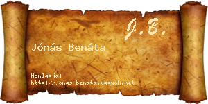 Jónás Benáta névjegykártya